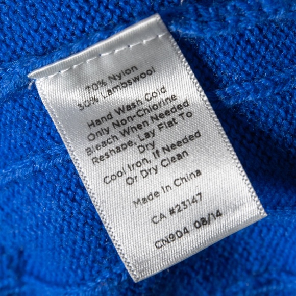 Talbots Women's Soft Cable Knit Lambswool Crewneck Sweater; Royal Blue; Size XL - Picture 7 of 9